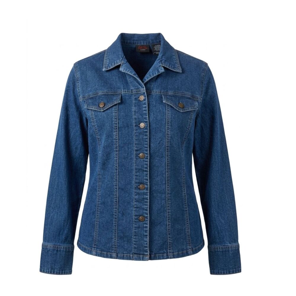 Vintage Bill Blass Jeanswear Stretch Denim Shirt Jacket Shacket Women’s Medium